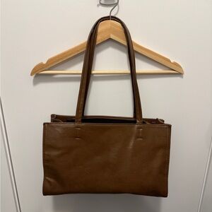 Elegant Brown Leather Tote Bag